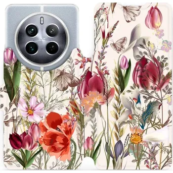 Pouzdro na mobilní telefon Flipové pouzdro Mobiwear - Realme 12 Pro Plus 5G - MP01S Rozkvetlá louka (Knížkové flip pouzdro, obal, kryt na mobil Realme 12 Pro Plus 5G - MP01S Rozkvetlá louka, materiál Umělá kůže + TPU - ochrana 360°, stojánek, silikonová vanička, magnetické zavírání