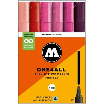 Akrylové fixy MOLOTOW One4All 227HS 4mm, 6ks Pink Set