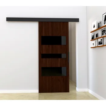 Interiérové dveře Posuvné dveře STANDART MIX C90, Wenge/Černá