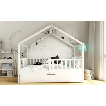 Dětská postýlka Domečková postel Domi bis s úložným prostorem - 80 x 160 / bílá