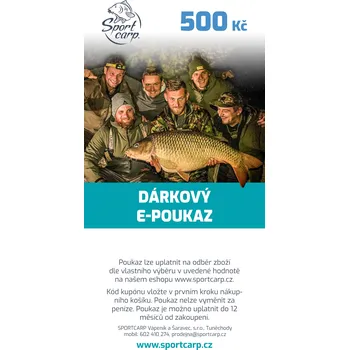 Dárková visačka Sportcarp dárkový e-poukaz elektronický Kč Varianta: v hodnotě 500,- Kč