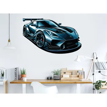 Samolepící dekorace Modrý sporťák samolepka na zeď arch 20 x 12 cm