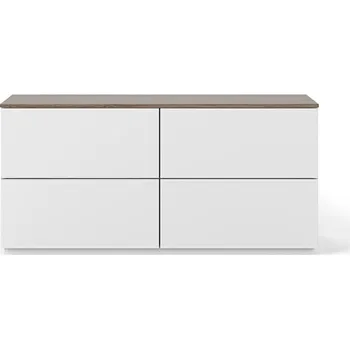 Komoda Bílá komoda s šuplíky a deskou v ořechovém dekoru TemaHome Join, 120 x 54 cm ID_1352459