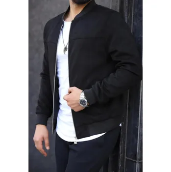 C9291 Dewberry Mens Suede College Jacket-BLACK dewberry černá 2723578