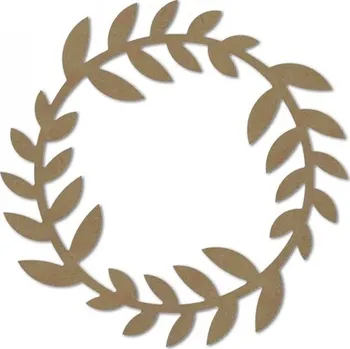 Výtvarná sada Dřevěný výřez k dekoraci Gomille, 35 cm – věnec s listy velký