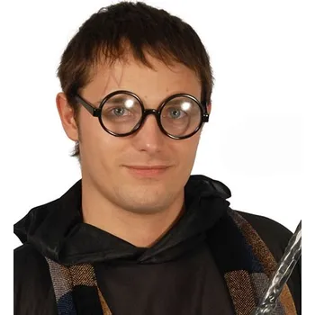 Karnevalový doplněk Brýle černé čarodějnické se skly (Potřeby pro kouzelníky)