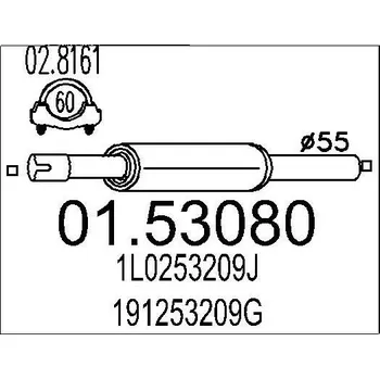 Tlumič výfuku Predni tlumic vyfuku MTS 01.53080