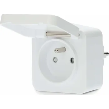 vypínač a zásuvka NEDIS Wi-Fi chytrá zásuvka/ venkovní/ 16A/ francouzský typ E/ IP44/ měřič výkonu/ Android/ iOS/ Nedis® SmartLife/ bílá