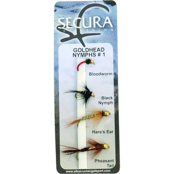 Umělá nástraha Secura Flyfishing Mušky Goldhead Nymphs #1 4 ks