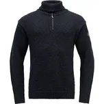 Devold vlněný svetr se zipem Nansen Wool Zip Neck Barva: Dark blue melange, Velikost: M