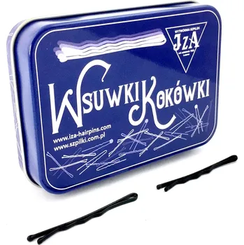 Spona do vlasů profilovaná s kuličkami, barva černá P-305 / 305m - 5 cm (matné, 20 ks + lesklé, 20 ks)