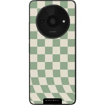 Pouzdro na mobilní telefon Lesklý kryt Mobiwear Glossy - Xiaomi Redmi A3 - GA58G Zelená a béžová šachovnice (Prémiové lesklé pouzdro, obal, kryt Mobiwear Glossy na mobil Xiaomi Redmi A3 - GA58G Zelená a béžová šachovnice, materiál Plast + TPU silikon - krytí po všech stranách,)