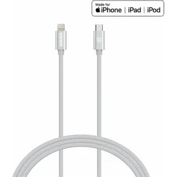 Datový kabel Kanex USB-C – Lightning kabel 1,2 m stříbrný (36321-uniw)
