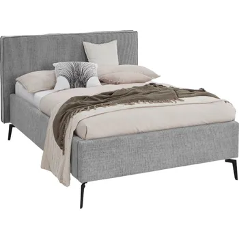 Postel Světle šedá čalouněná dvoulůžková postel Meise Möbel Riva 140 x 200 cm s úložným prostorem