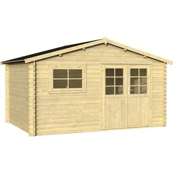 Zahradní domek Zahradní srubový domek 28 mm ECO LUKA II 410X380 (Zahradní domek se stěnovicí 28 mm )