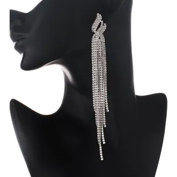 Náušnice Flamenco Mystique Umělé Křišťálové Náušnice, Délka 15,6 cm, Šířka 1,8 cm, Antialergické