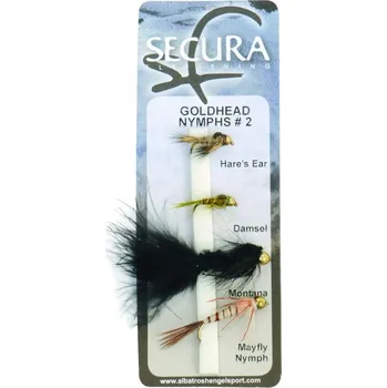 Umělá nástraha Secura Flyfishing Mušky Goldhead Nymphs #2 4 ks