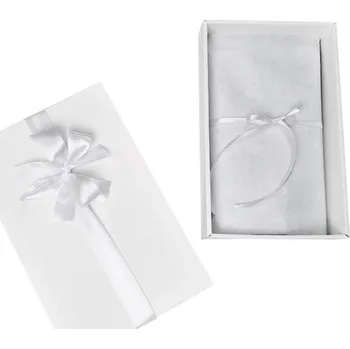 Dárková krabička Tina moda Dárkové balení - bílá krabička & bílá atlasová stuha