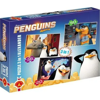 Puzzle Alexander Puzzle 1168 - Tučňáci z Madagaskaru - 20,36 a 50 dílků