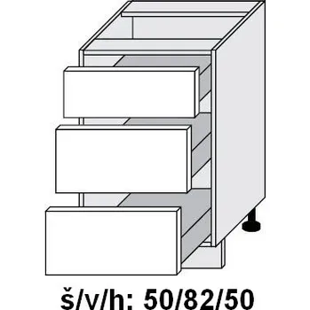 Kuchyňská skříňka kuchyňská skříňka dolní SIGNUM BÍLÁ D3M/50 - grey