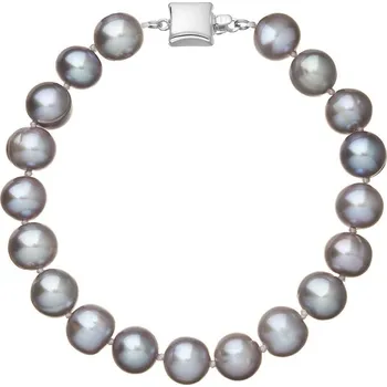 Náušnice Perlový náramek z říčních perel se zapínáním z bílého 14 karátového zlata 823010.3/9268B grey