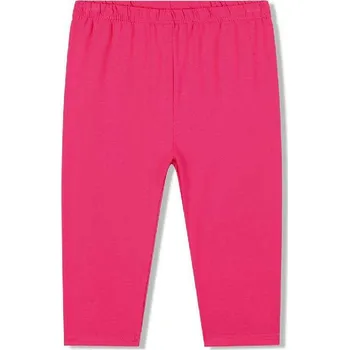 Dívčí legíny DÍVČÍ 3/4 LEGÍNY BAVLNĚNÉ JEDNOBAREVNÉ Barva: Růžová, Velikost: 128