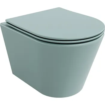 Mexen Rico rimless WC + SLIM soft-close sedátko, Duroplast, světle zelená matná 30724048