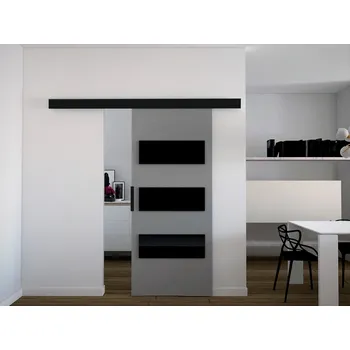 Interiérové dveře Nábytek PEGAS s.r.o. Posuvné dveře STANDART MIX E90, Šedá/Černá