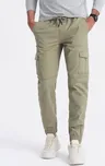 Ombre Clothing Pánské kalhoty joggers Lycocia khaki S V1 OM-PAJO-0123