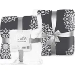 FARO Fleece deka s beránkem ornamenty černá Polyester, 150/200 cm