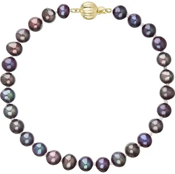 Náušnice Perlový náramek z říčních perel se zapínáním ze 14 karátového zlata 923001.3/9272A dk.peacock