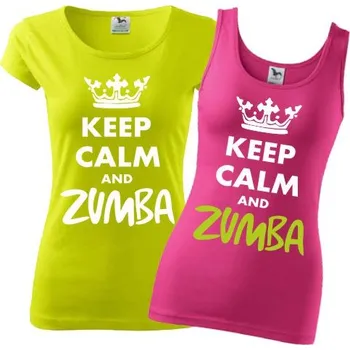 Pánské tričko Dámské tričko / tílko Keep Calm and Zumba, Barva látky růžová , Střih Dámske tričko, Velikost Dětské 122 cm/6let