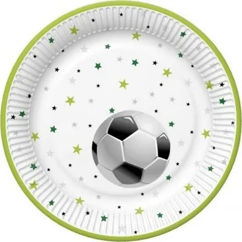 Talíř Papírové talíře malé - Football with Stars - 18 cm - 8 ks - TD01_OG_037201