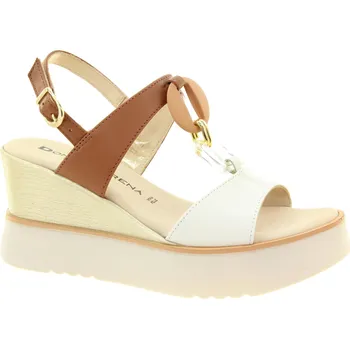 Dámské sandále DONNA SERENA Dámské bílé kožené sandály 7C5192-CUOIO-BIANCO-255 Velikost 37