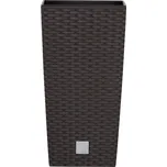 Prosperplast Květináč RATO SQUARE + vklad hnědá 17cm x 17cm x 32,4cm