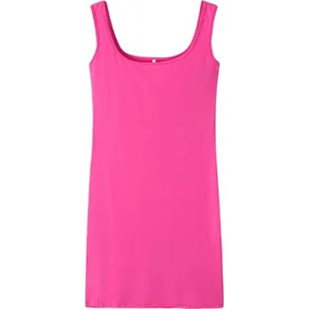 Dámské šaty Dámské sexy mini šaty - jednobarevné v jednoduchém střihu Barva: růžovo-červená, Velikost: XXL