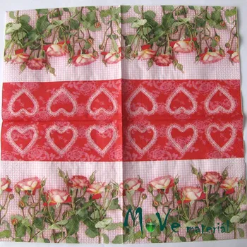 Papírový ubrousek Ubrousek na decoupage 33 x 33cm 1ks, růže