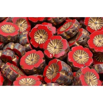 Korálek Ploškované korálky květ 14 mm č. 51