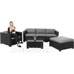 Sestava zahradního nábytku COSTA DE BLANCA + stolek - černá/tmavě šedá