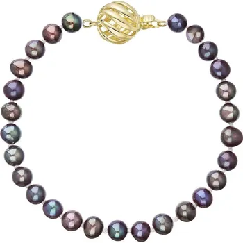 Náušnice Perlový náramek z říčních perel se zapínáním ze 14 karátového zlata 923001.3/9264A dk.peacock