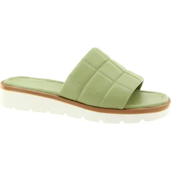 Dámské pantofle YO Dámské zelené kožené pantofle YO-022-35-454-GREEN-255 Velikost 36