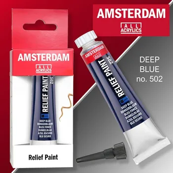 Speciální výtvarná barva Reliéfní barvy Amsterdam Relief Paint 20 ml color DEEP BLUE no. 502