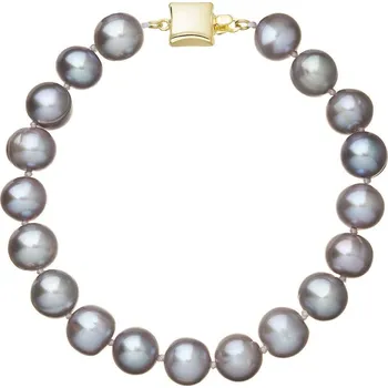 Náušnice Perlový náramek z říčních perel se zapínáním ze 14 karátového zlata 923010.3/9268A grey