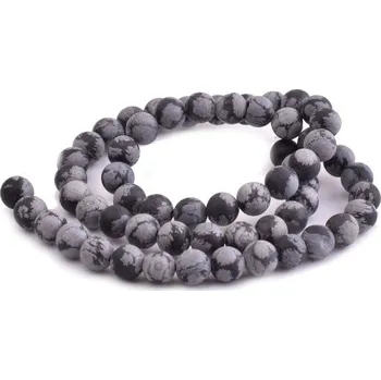 Drahý kámen Obsidián vločkový matný 6mm