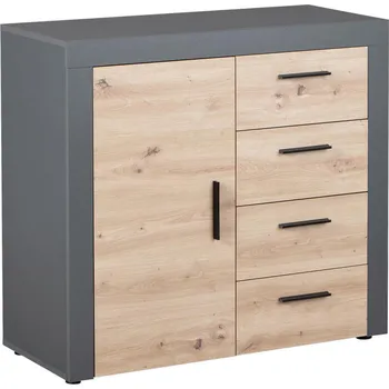 Komoda MID.YOU KOMODA, antracitová, dub artisan, 94/86/40 cm - Šuplíkové komody - 000528040301