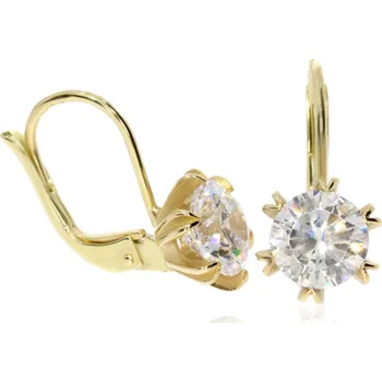 Náušnice Zlatnictví Helios Zlaté náušnice s výrazným zirkonem