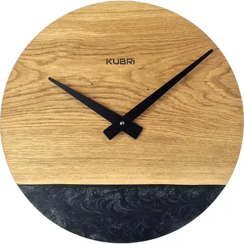 Hodiny KUBRi 0182 - Luxusní dubové hodiny s doplňky z epoxidu
