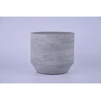 Květináč Obal na květináč keramický PORTO, pr.18x16cm, sv. šedá|LIGHT GREY|Ego Dekor
