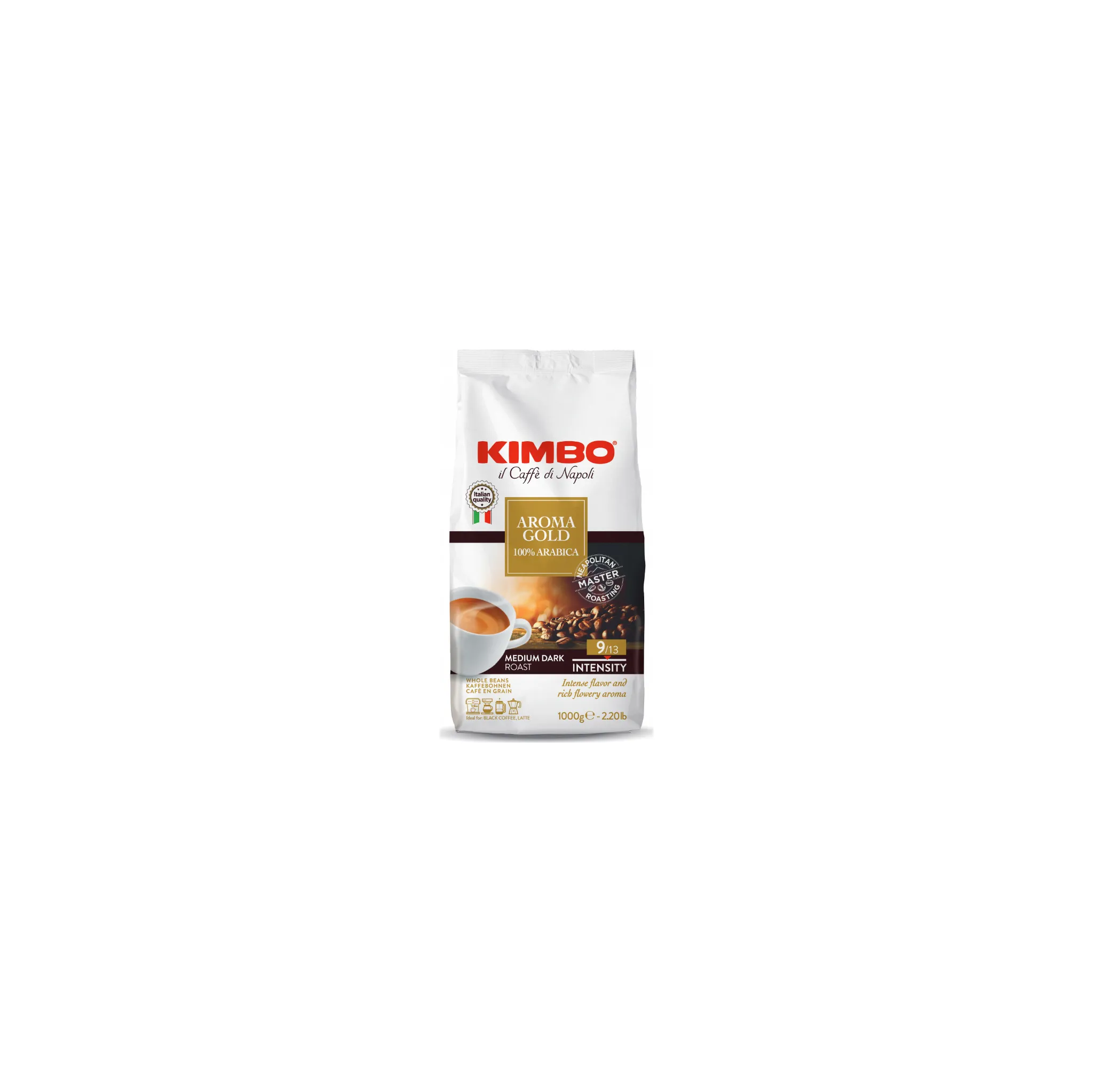 Fotografie 1 - Káva Kimbo Aroma Gold Arabica zrnková 1 kg