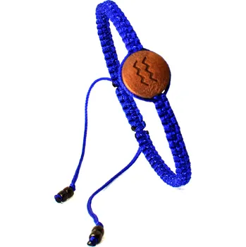 Náramek WUX Macrame znamení Vodnář VELIKOST NÁRAMKU: Dětská.....14cm, BARVA PROVÁZKU: Růžová neonová, PRŮMĚR PROVÁZKU: Ø 2mm